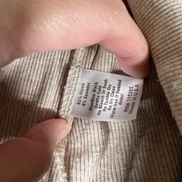 Fighting Eel FE BASICS Wide Leg Palazzo Pants Women's Small Beige Ribbed Lounge - Picture 4 of 9